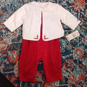 Ralph Lauren red velour jumper with jacket